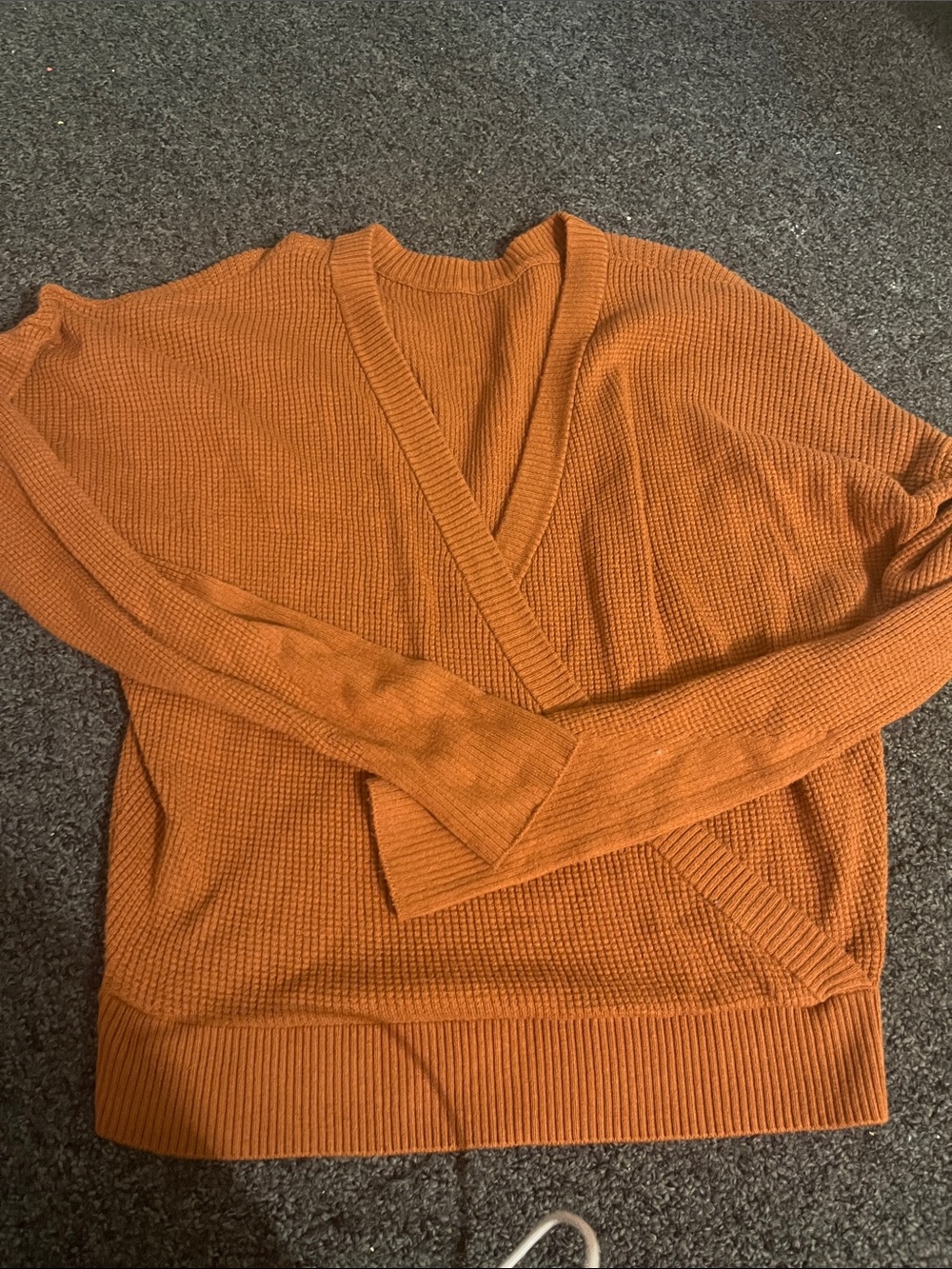 Women's Rust Wrap-Style Knit Sweater